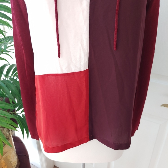 New York & Company Blouse Lace Up Sweater Medium - Picture 2 of 6